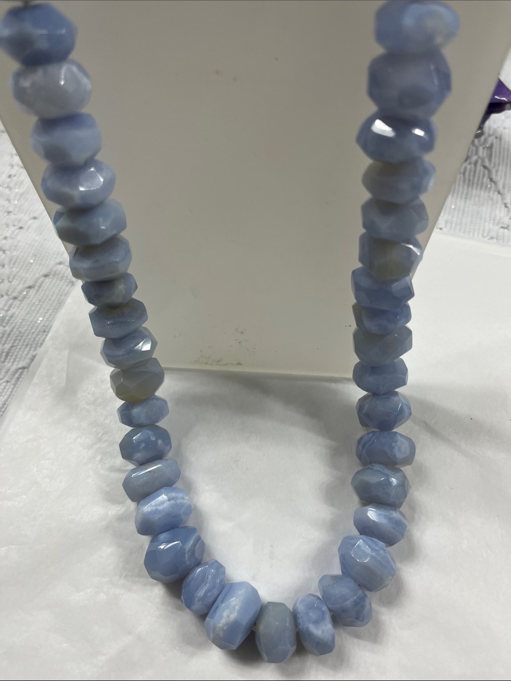 16 Inch Strand of Sky Blue Quartz Stones
